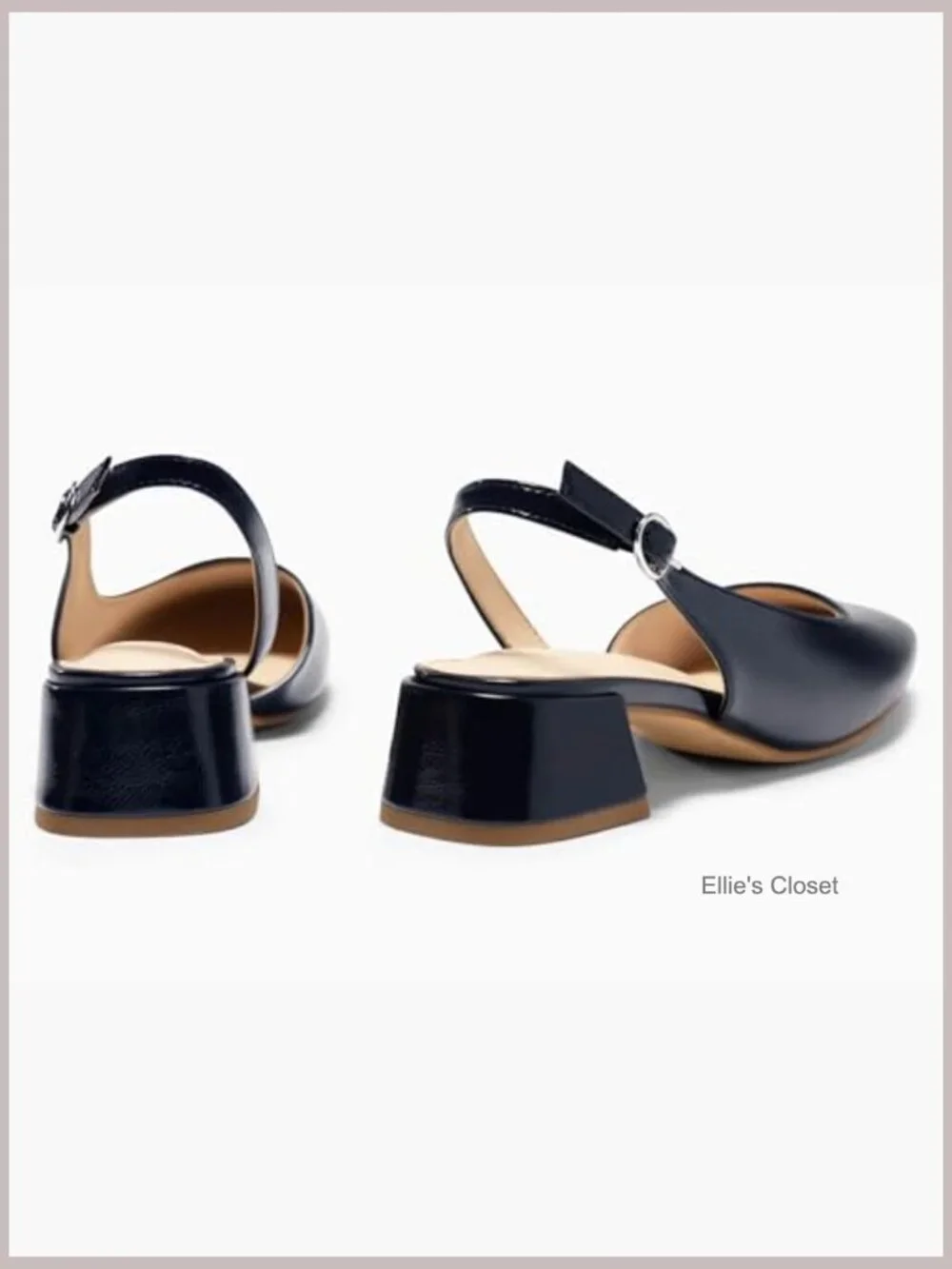 Women's Chunky Low Heel D'Orsay Slingback Pumps Closed Square Toe Work Office